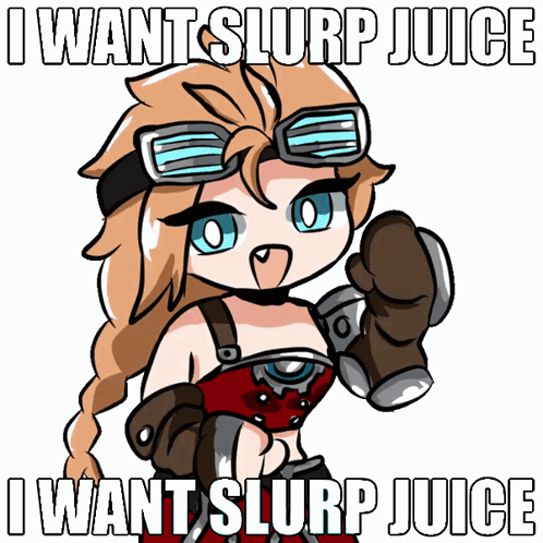 Cartoon Girl I Want Slurp Juice