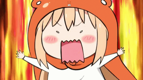 Cartoon Girl in Bear Hat With Mouth Open