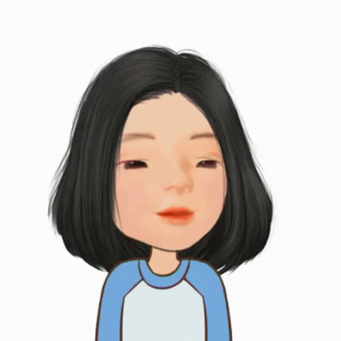 Cartoon Girl in Blue and White Shirt Giving OK Sign
