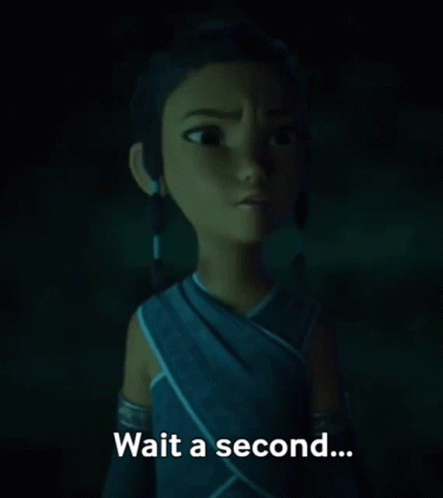Cartoon Girl in Dark Eyes Closed Wait a Second