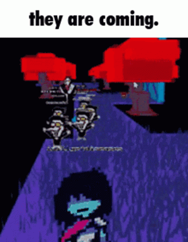 Cartoon Girl In Dark Forest Saying They Are Coming GIF