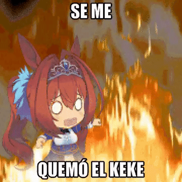 Cartoon Girl in Front of Fire Se Me Quemo El Keke