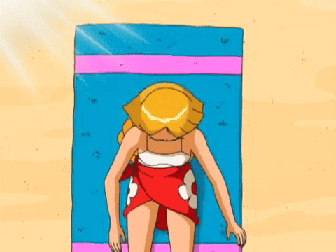 Cartoon Girl in Front of Green Board With Math Equations
