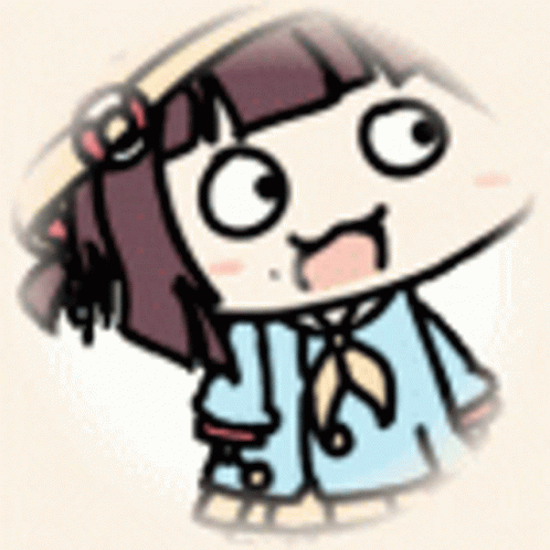 Cartoon Girl In Hat And Blue Jacket GIF