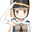 Cartoon Girl in Helmet and Gloves Salutes