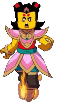 Cartoon Girl in Pink Dress Holding Fireball