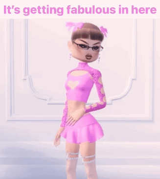 Cartoon Girl in Pink Outfit It's Getting Fabulous