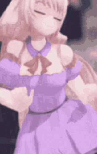 Cartoon Girl In Purple Dress Dancing GIF