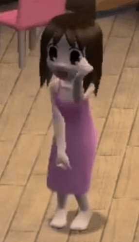 Cartoon Girl In Purple Dress GIF