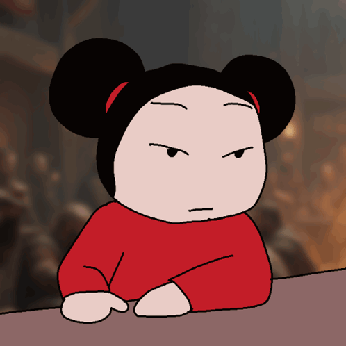 Cartoon Girl in Red Shirt