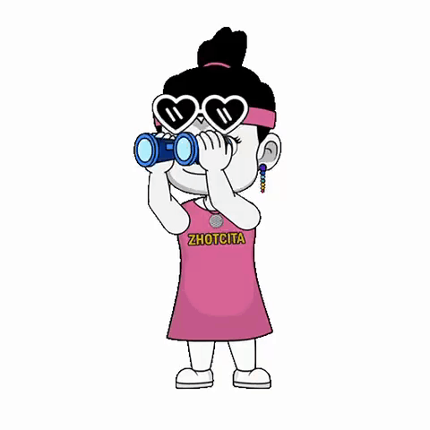Cartoon Girl In Sunglasses And Pink Dress GIF