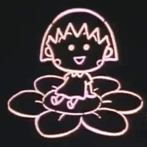 Cartoon Girl in White Dress and Hat Dancing