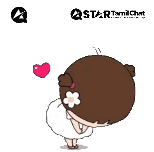 Cartoon Girl in White Dress with Flower