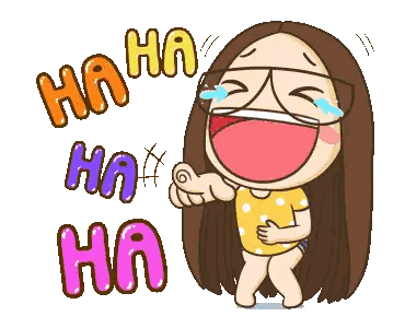 Cartoon Girl Laughing Ha Ha Ha