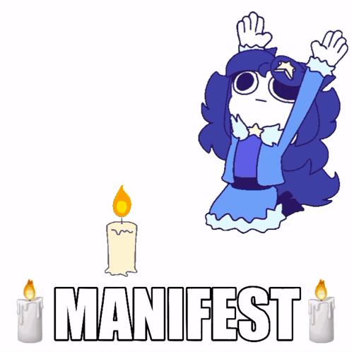 Cartoon Girl Lighting Candle Manifest