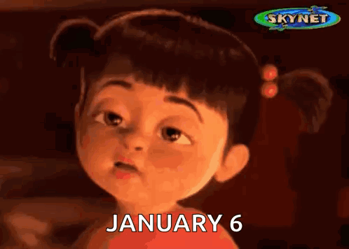 Cartoon Girl Looking at January 6