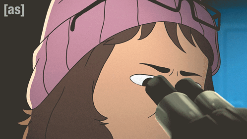 Cartoon Girl Looking Through Microscope With As GIF