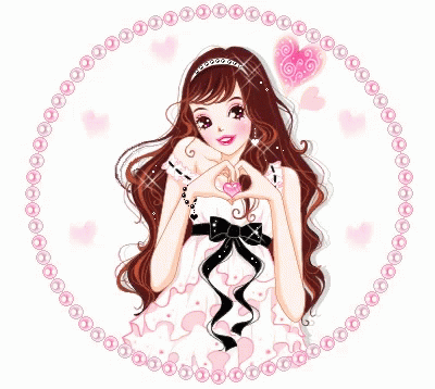 Cartoon Girl Making Heart With Hands