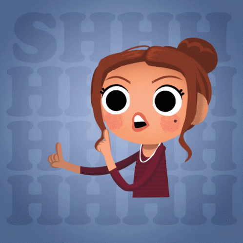 Cartoon Girl Making Shhh Sign