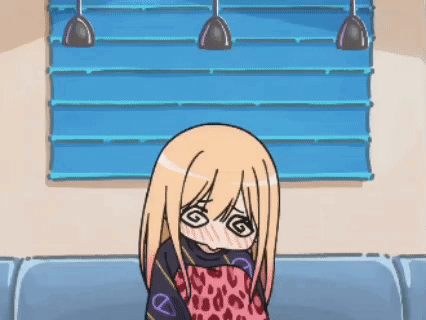 Cartoon Girl On Couch With Leopard Print Pillow GIF