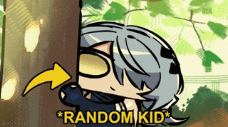 Cartoon Girl Peeking Behind Tree Random Kid GIF