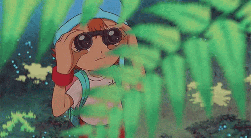 Cartoon Girl Peeking Through Leaf
