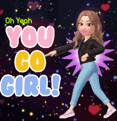 Cartoon Girl Pointing at You Go Girl