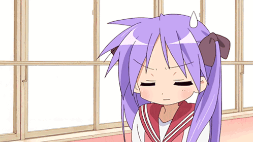 Cartoon Girl Purple Hair Bow