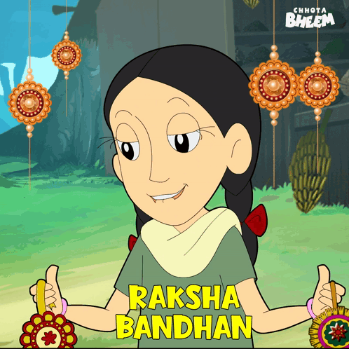 Cartoon Girl Raksha Bandhan