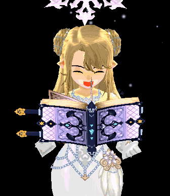 Cartoon Girl Reading Book With Snowflake On Head GIF