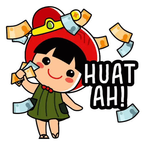 Cartoon Girl Saying Huat Ah