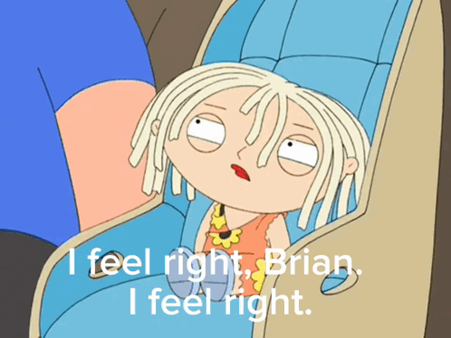 Cartoon Girl Saying I Feel Right