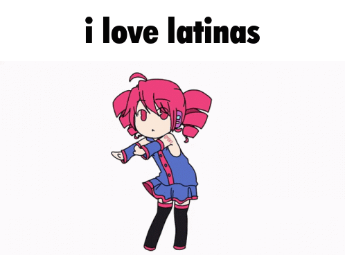 Cartoon Girl Saying I Love Latinas GIF
