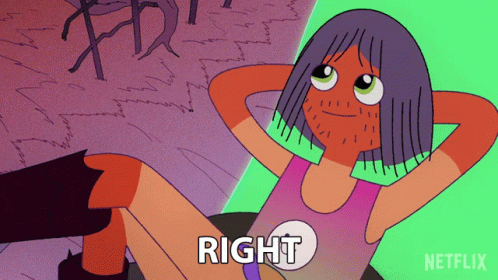 Cartoon Girl Saying Right GIF