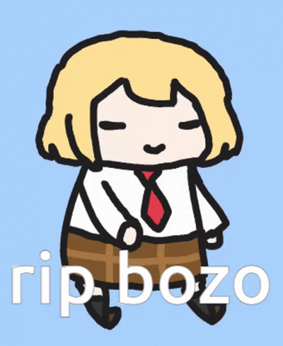 Cartoon Girl Saying Rip Bozo GIF