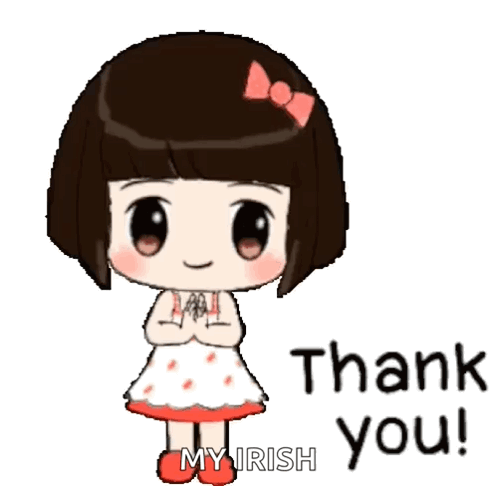 Cartoon Girl Saying Thank You