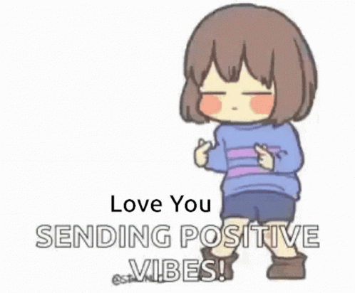 Cartoon Girl Sending Good Vibes Heart GIF