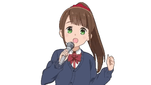 Cartoon Girl Singing Into Microphone