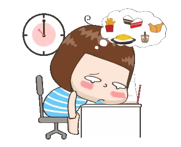 Cartoon Girl Sitting at Desk