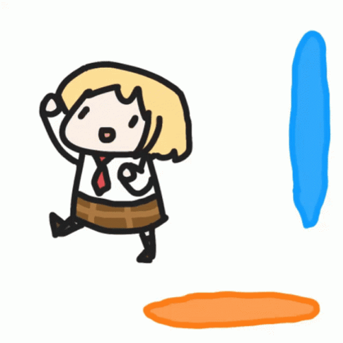 Cartoon Girl Slamming Closed Portal GIF