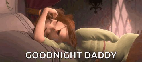 Cartoon Girl Sleeping Goodnight Daddy GIF