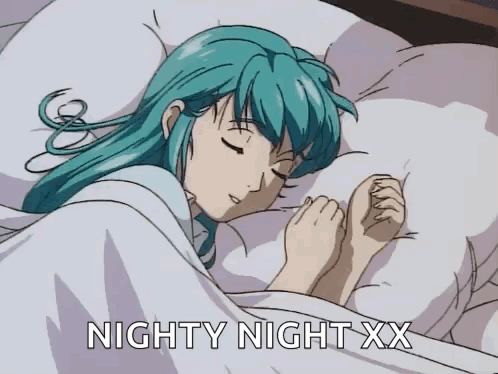 Cartoon Girl Sleeping Nighty Night XX