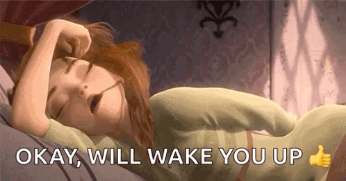 Cartoon Girl Sleeping Okay Will Wake You Up