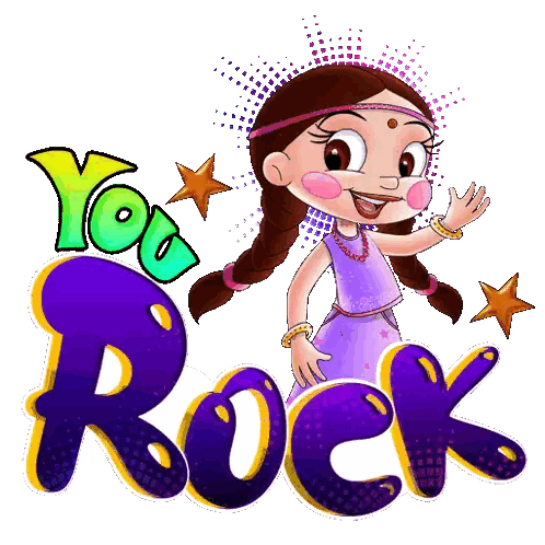 Cartoon Girl Standing in Front of You Rock