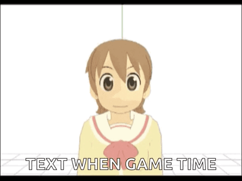 Cartoon Girl Text When Game Time