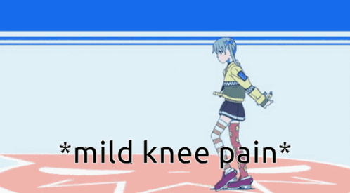 Cartoon Girl Walking With Mild Knee Pain