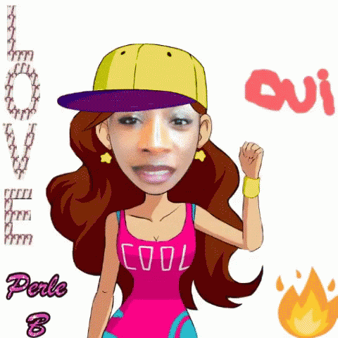 Cartoon Girl Wearing Cool Tank Top