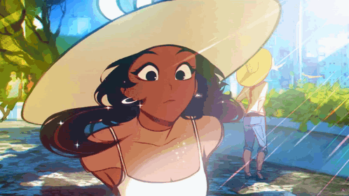 Cartoon Girl Wearing Hat