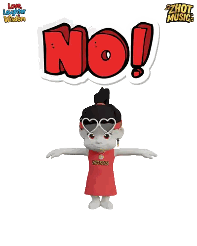 Cartoon Girl Wearing Zhot Music Headband