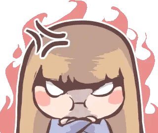 Cartoon Girl with Angry Face